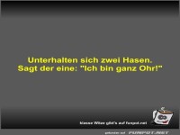 Unterhalten sich zwei Hasen