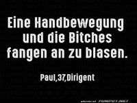 Humorvolle Aussage ber Machtgeste