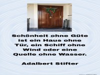 Schnheit und Gte Zitat mit Trbild