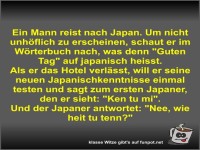Ein Mann reist nach Japan