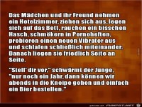 das M�dchen und ihr Freund nehmen ein Hotelzimmer....