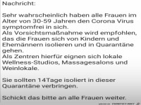 Das w�re mal eine ordentliche Quarant�ne