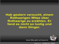 Hab gestern versucht, einem Rothaarigen Witze ber...