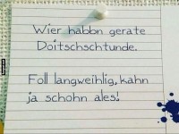 Humorvolle Notiz ber Deutschunterricht