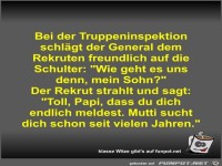Bei der Truppeninspektion schl�gt der General dem Rekruten