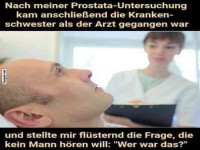 Lustige Situation nach der Untersuchung