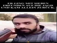 Ein Mann alleine nach der Jagd