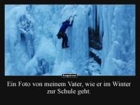 Abenteuerlicher Schulweg im Winter