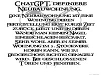 ChatGPT definiere Neubauwohnung