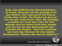 Susi, das bildh�bsche Dienstm�dchen, ist krank