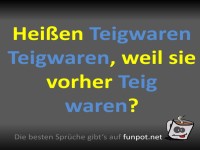 Lustiger Gedanke ber Teigwaren