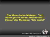 Ein Mann beim Metzger