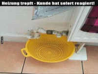 Heizungstrick mit Sieb