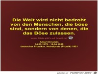 Die Welt wird nicht bedroht
von den Menschen