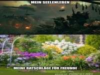 Kontrast: Inneres Chaos vs. uere Ruhe