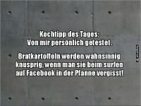 K�stliche Taktik: Facebook und Bratkartoffeln