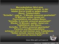 Mercedesfahrer f�hrt eine kurvenreiche Strasse bergab