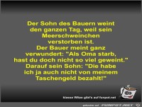 Der Sohn des Bauern weint den ganzen Tag