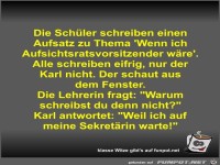 Die Sch�ler schreiben einen Aufsatz zu Thema 'Wenn ich...