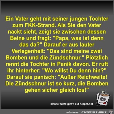 Ein-Vater-geht-mit-seiner-jungen-Tochter-zum-FKK-Strand.jpg von Fossy