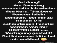 Kurs: Saubere Fenster leicht gemacht