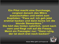 Ein Pilot macht eine Durchsage