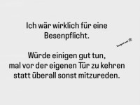 Kehrwoche f�r alle: Besenpflicht eingef�hrt!