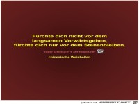 F�rchte dich nicht vor dem
langsamen Vorw�rtsgehen