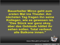 Bauarbeiter Mirco geht zum ersten Mal ins Theater