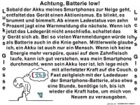 Achtung Batterie ist low