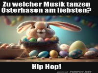 Osterhasen tanzen zu ihrer Lieblingsmusik