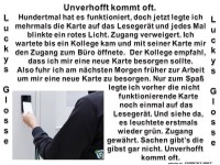 Glosse Unverhofft kommt oft