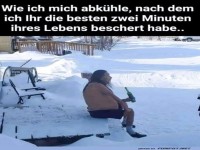 Chill-Out im Schnee nach intensivem Workout