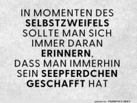 Selbstzweifel? Denkt an das Seepferdchen!