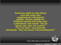 Susanne steht im Sex-Shop und will unter den angebotenen...