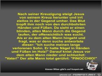 Nach seiner Kreuzigung steigt Jesus von seinem Kreuz...