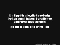 Tipp f�r Berufs- und Privatleben-Trennung