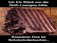 Humorvolles Missverst�ndnis um Schokoladenkuchen