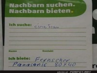 Tauschgesch�ft: Liebe gegen Fernseher!