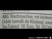 Waschmaschine mit leichtem Defekt