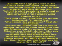 Zwei M�nner begegnen sich in der Dusche nach dem Sport