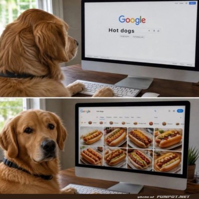 Wenn-Hunde-'Hot-Dogs'-googeln!.jpg von Felia-51