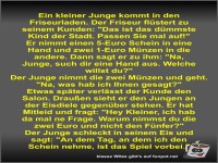 Ein kleiner Junge kommt in den Friseurladen