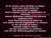 Es ist schwer seine Gefuehle zu zeigen