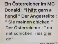 �sterreicher bei Mc Donalds...
