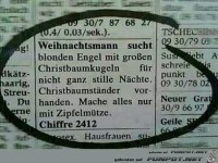 Weihnachtsmann sucht blonden Engel