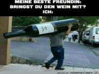 Die gr��ere Flasche Wein