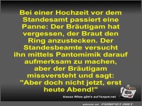 Bei einer Hochzeit vor dem Standesamt passiert eine Panne