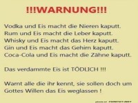 Warnung vor den Gefahren von Eis