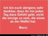 ich bin euch �brigens sehr dankbar.......